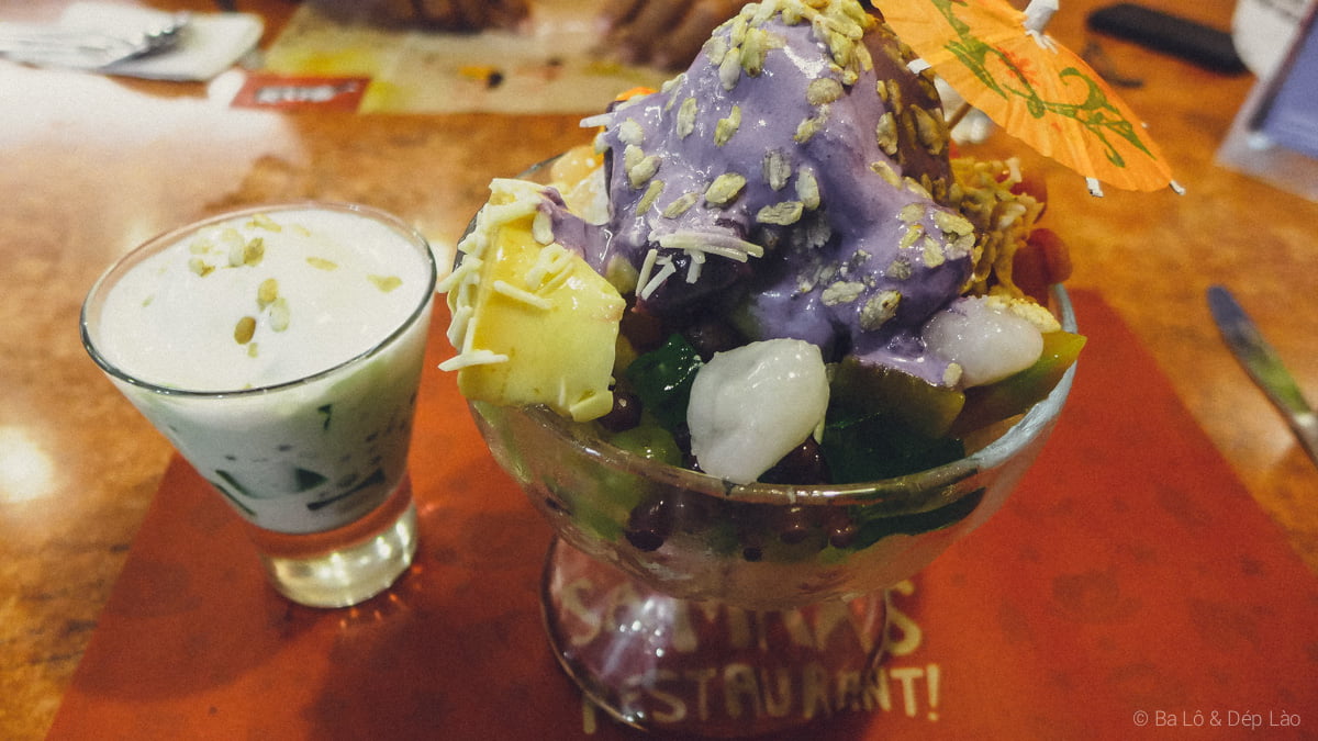 Ly Buko Pandan béo ngậy bên cạnh Halo Halo khổng lồ