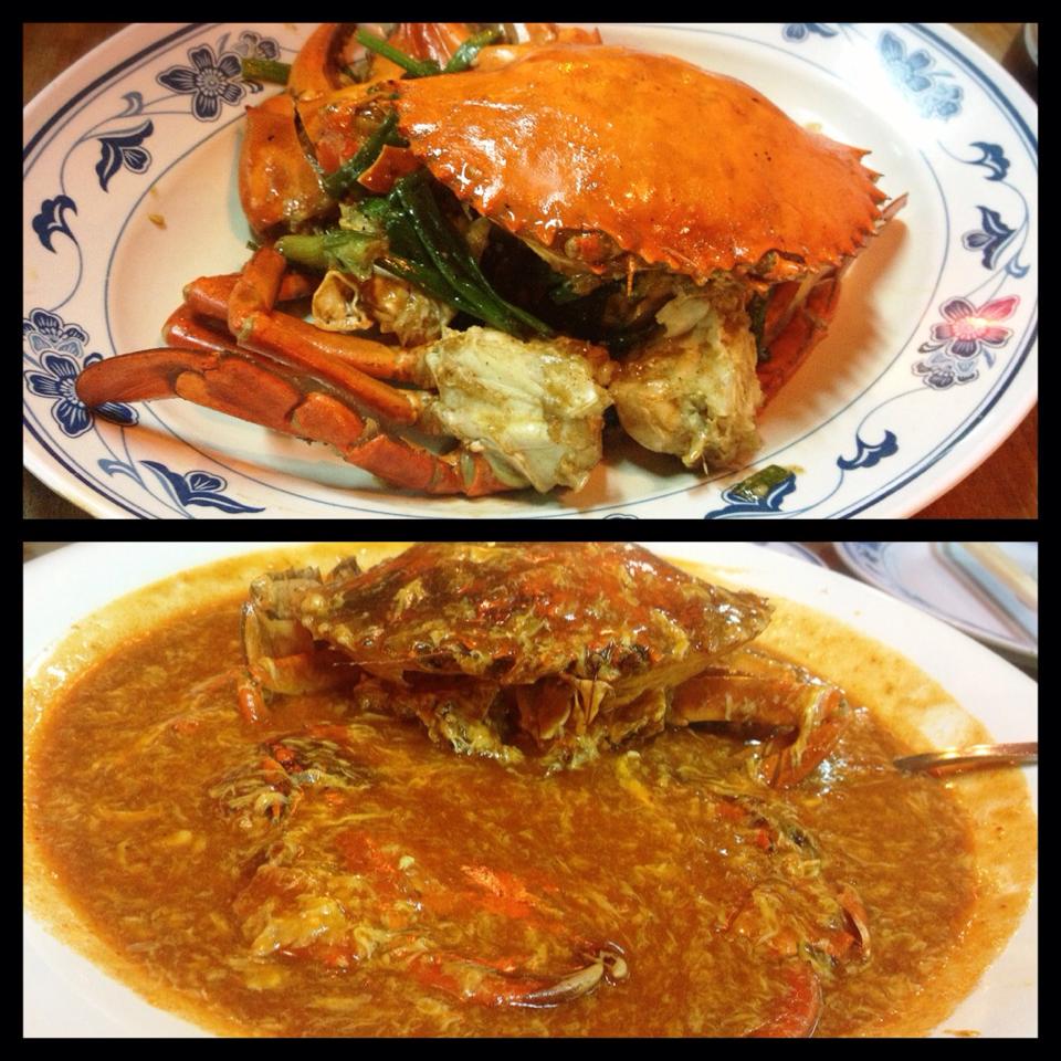 Trong một bữa tối hai vợ chồng mình không kiềm chế nổi gọi cả Chili crab và Pepper crab. No không thở được luôn ;))