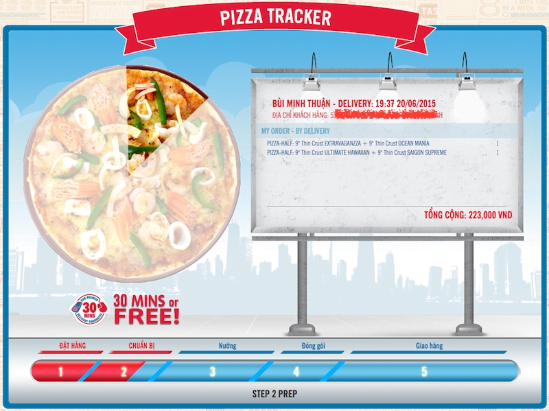 Domino Pizza Tracker