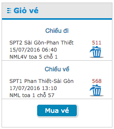 Bấm vào nút Mua Vé để tiếp tục