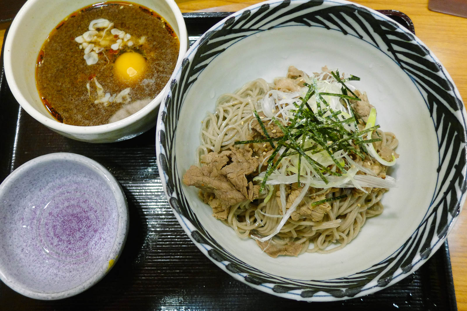 Set mì Soba lạnh thịt bò dùng chung với nước chấm