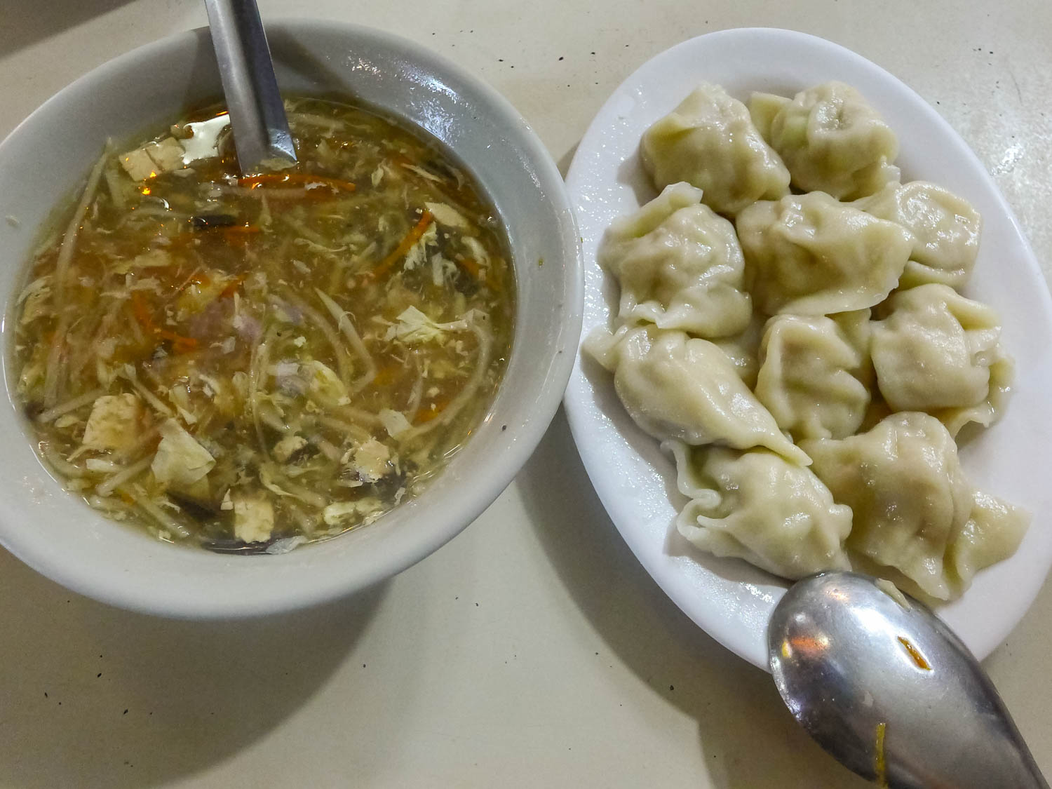 Đây là phần dumpling hấp dùng chung với súp đậu hủ ở chợ đêm Riufen - Cao Hùng